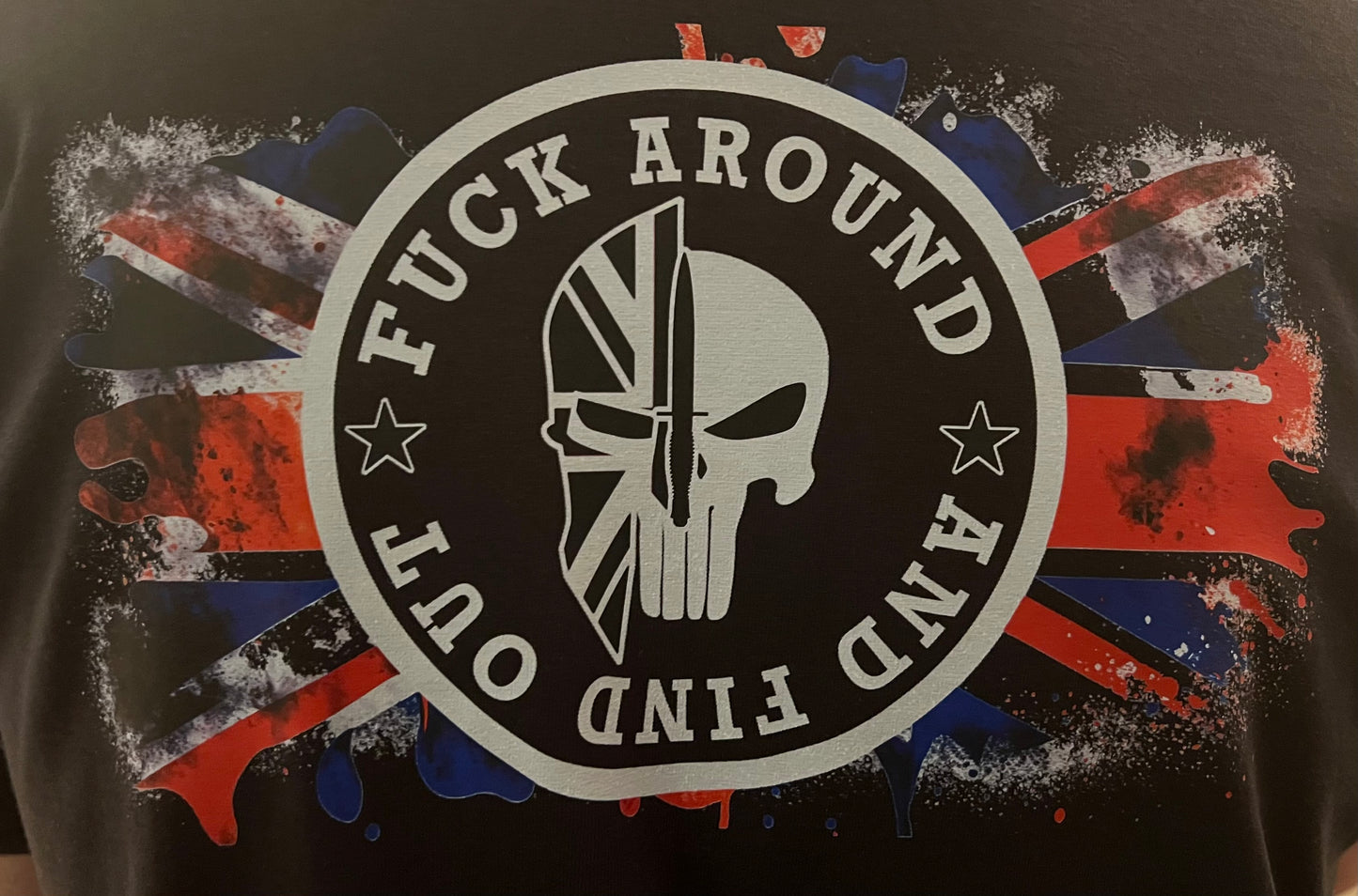 Punisher TWO ONE" T-Shirt with Union Flag & Commando Dagger Design - For UK Commando Forces Supporters